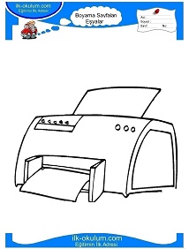 Çocuklar İçin Yazıcı-Fax Boyama Sayfaları 